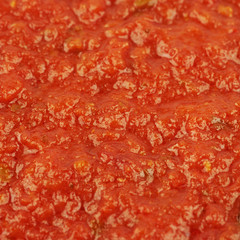Surface coated with tomato sauce
