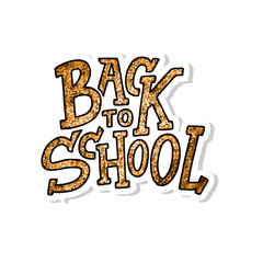 Welcome back to school lettering quote. Back to school sale tag. Vector Hand drawn lettering badges. Typography emblem set. Chalk background