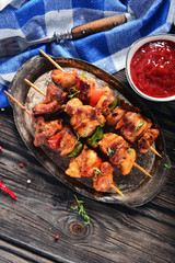 Skewers with meat and vegetables