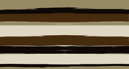 Obraz premium Brown Horizontal Watercolor Stripes Seamless Vector Winter Pattern. Old Style Hand Painted Graffiti Lines. Retro Vintage Narrow Seamless Sailor Stripes. Rough Cool Grunge Banner Paintbrush Background.