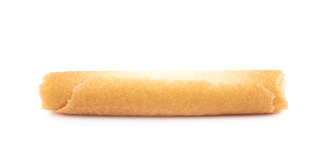 Tube shaped cookie isolated
