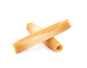 Tube shaped cookie isolated