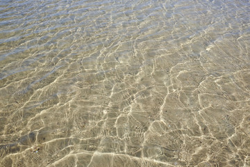 Surface of pure sea water on sunny day