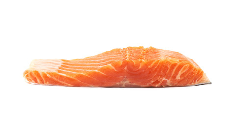 Raw salmon fillet fish isolated