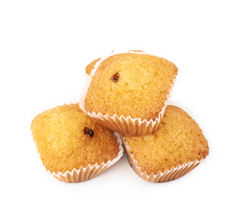 Chocolate corn muffin isolated