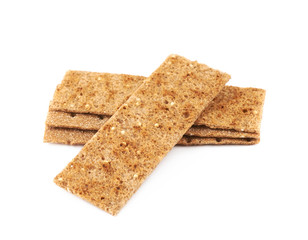 Thin rye crispy cracker isolated