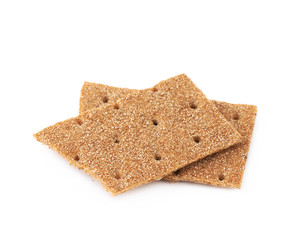 Thin rye crispy cracker isolated