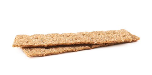 Thin rye crispy cracker isolated