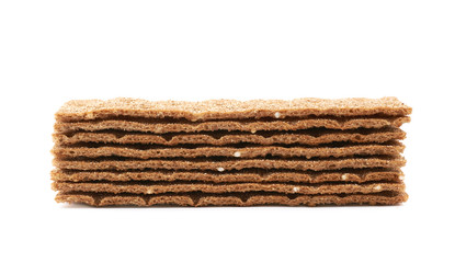 Thin rye crispy cracker isolated