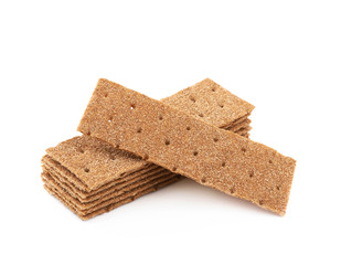 Thin rye crispy cracker isolated