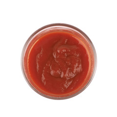 Ketchup in a glass isolated