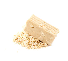 Beige halva confection isolated