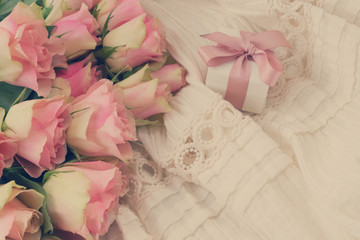 Pink rose flowers