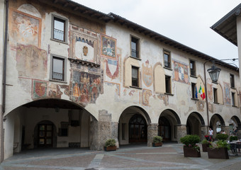 Clusone (Lombardy, Italy). Town Hall built in the eleventh and twelfth centuries 