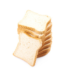 Sliced white bread isolated