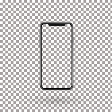 Realistic mobile phone with empty screen, Vector, Illustration, Eps File