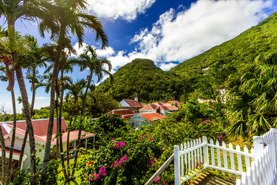 Scenery in Saba, a Caribbean island, the smallest special municipality of the Netherlands