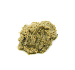 Pile of green pesto isolated