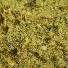 Surface coated with the green pesto