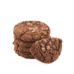 Chocolate chip cookie isolated
