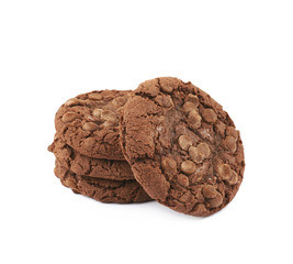 Chocolate chip cookie isolated
