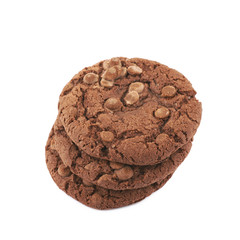 Chocolate chip cookie isolated