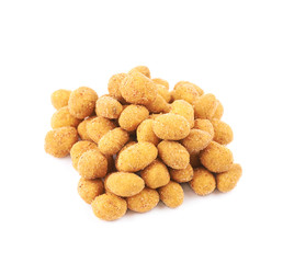 Breadcrumb coated nut pile isolated