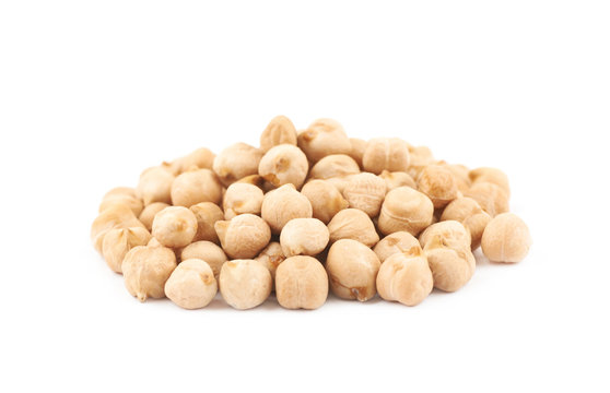 Pile of chick peas isolated