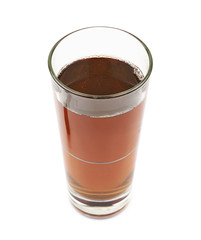Tall glass of iced tea isolated