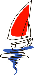 sailboat on white background