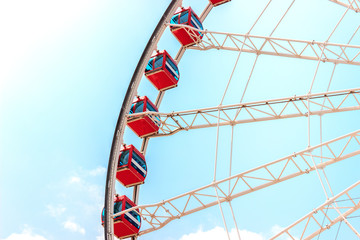 A Ferris wheel under the blue sky