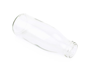 Empty glass bottle isolated