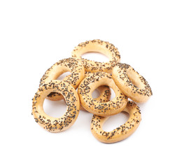 Poppy seeds bagel isolated