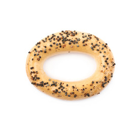 Poppy seeds bagel isolated