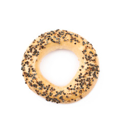 Poppy seeds bagel isolated