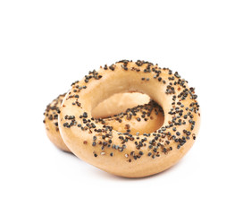 Poppy seeds bagel isolated