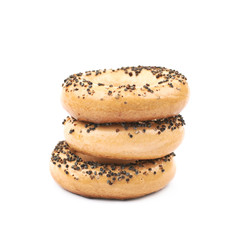 Poppy seeds bagel isolated