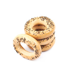 Poppy seeds bagel isolated