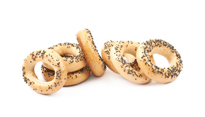 Poppy seeds bagel isolated