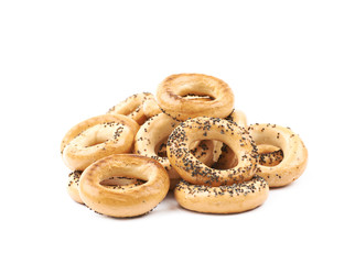 Poppy seeds bagel isolated