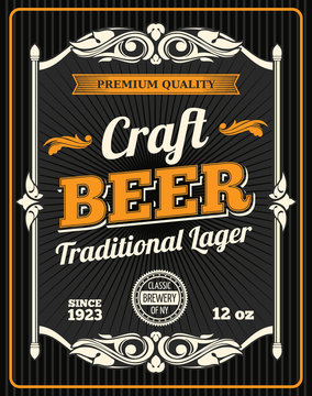 Vector craft beer premium quality poster