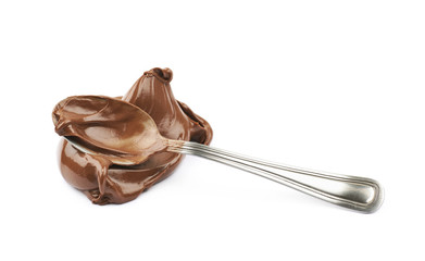 Spread chocolate cream butter isolated