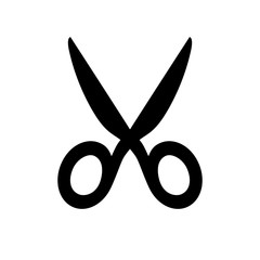 Scissors silhouette icon. Black and white vector illustration on isolated background No. 1
