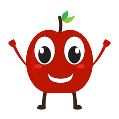 Isolated happy apple emote