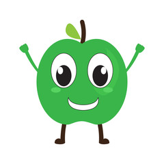 Isolated happy apple emote