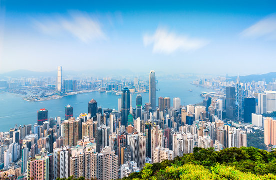Hongkong Taiping peak city scenic skyline