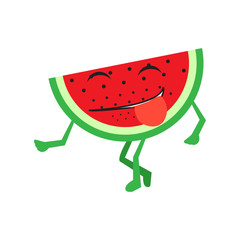 Isolated happy watermelon emote