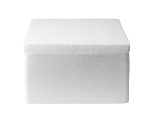 Styrofoam box isolated on white background
