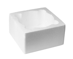Styrofoam box isolated on white background