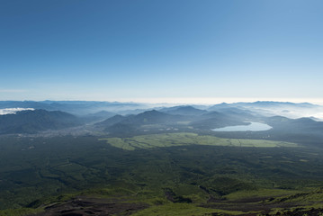 富士山吉田口 登山道からの景色 山中湖 富士吉田 忍野村